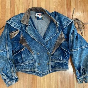 Vintage jean and fringe jacket